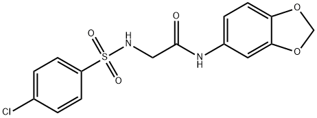 N-(1,3-benzodioxol-5-yl)-2-{[(4-chlorophenyl)sulfonyl]amino}acetamide Struktur