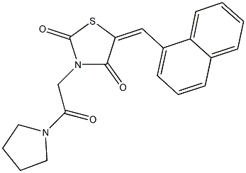 5-(1-naphthylmethylene)-3-[2-oxo-2-(1-pyrrolidinyl)ethyl]-1,3-thiazolidine-2,4-dione Struktur