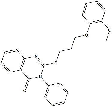 2-{[3-(2-methoxyphenoxy)propyl]sulfanyl}-3-phenyl-4(3H)-quinazolinone Struktur