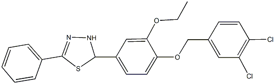 2-{4-[(3,4-dichlorobenzyl)oxy]-3-ethoxyphenyl}-5-phenyl-2,3-dihydro-1,3,4-thiadiazole Struktur