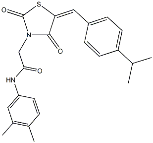 N-(3,4-dimethylphenyl)-2-[5-(4-isopropylbenzylidene)-2,4-dioxo-1,3-thiazolidin-3-yl]acetamide Struktur