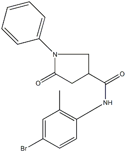 N-(4-bromo-2-methylphenyl)-5-oxo-1-phenyl-3-pyrrolidinecarboxamide Struktur