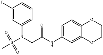 N-(2,3-dihydro-1,4-benzodioxin-6-yl)-2-[3-fluoro(methylsulfonyl)anilino]acetamide Struktur