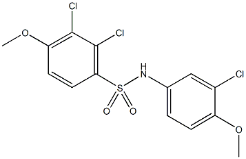 2,3-dichloro-N-(3-chloro-4-methoxyphenyl)-4-methoxybenzenesulfonamide Struktur