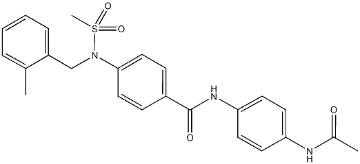 N-[4-(acetylamino)phenyl]-4-[(2-methylbenzyl)(methylsulfonyl)amino]benzamide Struktur