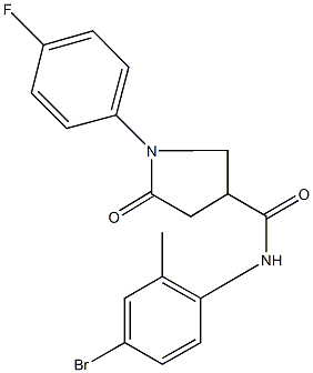 N-(4-bromo-2-methylphenyl)-1-(4-fluorophenyl)-5-oxo-3-pyrrolidinecarboxamide Struktur