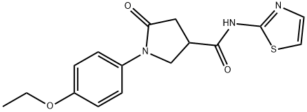 1-(4-ethoxyphenyl)-5-oxo-N-(1,3-thiazol-2-yl)-3-pyrrolidinecarboxamide Struktur