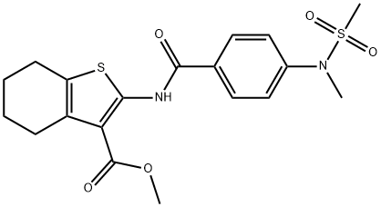 methyl 2-({4-[methyl(methylsulfonyl)amino]benzoyl}amino)-4,5,6,7-tetrahydro-1-benzothiophene-3-carboxylate Struktur