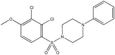 2,3-dichloro-4-[(4-phenyl-1-piperazinyl)sulfonyl]phenyl methyl ether Struktur