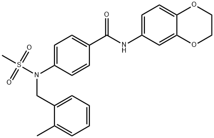 N-(2,3-dihydro-1,4-benzodioxin-6-yl)-4-[(2-methylbenzyl)(methylsulfonyl)amino]benzamide Struktur