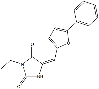 3-ethyl-5-[(5-phenyl-2-furyl)methylene]-2,4-imidazolidinedione Struktur