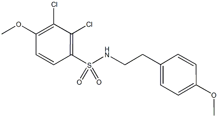 2,3-dichloro-4-methoxy-N-[2-(4-methoxyphenyl)ethyl]benzenesulfonamide Struktur