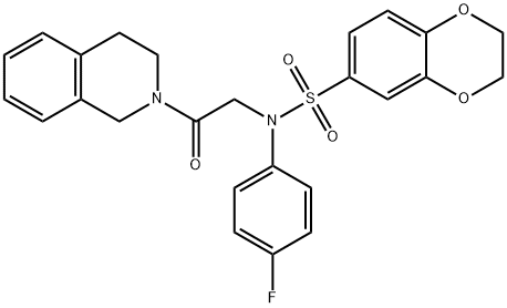 N-[2-(3,4-dihydro-2(1H)-isoquinolinyl)-2-oxoethyl]-N-(4-fluorophenyl)-2,3-dihydro-1,4-benzodioxine-6-sulfonamide Struktur