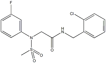 N-(2-chlorobenzyl)-2-[3-fluoro(methylsulfonyl)anilino]acetamide Struktur