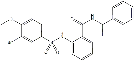 2-{[(3-bromo-4-methoxyphenyl)sulfonyl]amino}-N-(1-phenylethyl)benzamide Struktur