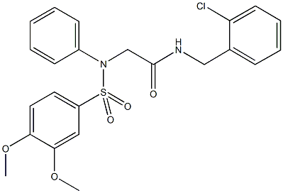 N-(2-chlorobenzyl)-2-{[(3,4-dimethoxyphenyl)sulfonyl]anilino}acetamide Struktur