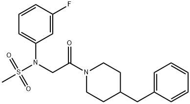 N-[2-(4-benzyl-1-piperidinyl)-2-oxoethyl]-N-(3-fluorophenyl)methanesulfonamide Struktur