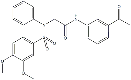 N-(3-acetylphenyl)-2-{[(3,4-dimethoxyphenyl)sulfonyl]anilino}acetamide Struktur