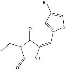 5-[(4-bromo-2-thienyl)methylene]-3-ethyl-2,4-imidazolidinedione Struktur