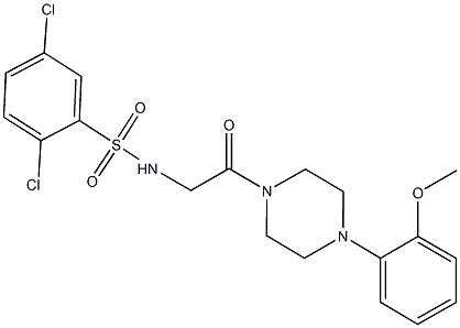 2,5-dichloro-N-{2-[4-(2-methoxyphenyl)-1-piperazinyl]-2-oxoethyl}benzenesulfonamide Struktur