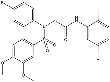 N-(5-chloro-2-methylphenyl)-2-{[(3,4-dimethoxyphenyl)sulfonyl]-4-fluoroanilino}acetamide Struktur