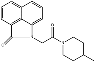 1-[2-(4-methyl-1-piperidinyl)-2-oxoethyl]benzo[cd]indol-2(1H)-one Struktur