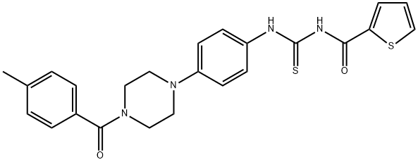 N-{4-[4-(4-methylbenzoyl)-1-piperazinyl]phenyl}-N'-(2-thienylcarbonyl)thiourea Struktur