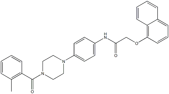 N-{4-[4-(2-methylbenzoyl)-1-piperazinyl]phenyl}-2-(1-naphthyloxy)acetamide Struktur