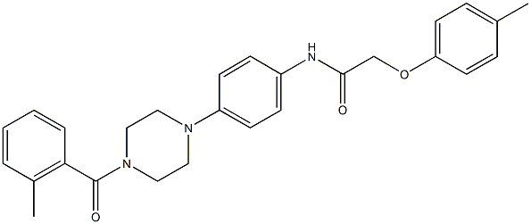 N-{4-[4-(2-methylbenzoyl)-1-piperazinyl]phenyl}-2-(4-methylphenoxy)acetamide Struktur