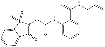 N-allyl-2-{[(1,1-dioxido-3-oxo-1,2-benzisothiazol-2(3H)-yl)acetyl]amino}benzamide Struktur