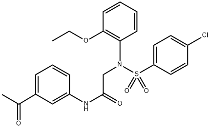 N-(3-acetylphenyl)-2-{[(4-chlorophenyl)sulfonyl]-2-ethoxyanilino}acetamide Struktur