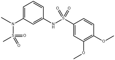 3,4-dimethoxy-N-{3-[methyl(methylsulfonyl)amino]phenyl}benzenesulfonamide Struktur