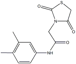 N-(3,4-dimethylphenyl)-2-(2,4-dioxo-1,3-thiazolidin-3-yl)acetamide Struktur