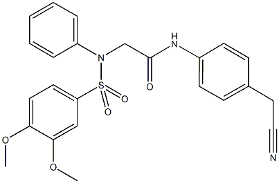 N-[4-(cyanomethyl)phenyl]-2-{[(3,4-dimethoxyphenyl)sulfonyl]anilino}acetamide Struktur