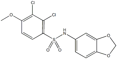 N-(1,3-benzodioxol-5-yl)-2,3-dichloro-4-methoxybenzenesulfonamide Struktur