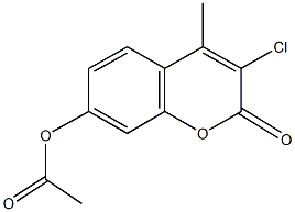 3-chloro-4-methyl-2-oxo-2H-chromen-7-yl acetate Struktur