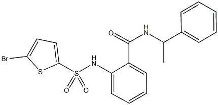 2-{[(5-bromo-2-thienyl)sulfonyl]amino}-N-(1-phenylethyl)benzamide Struktur