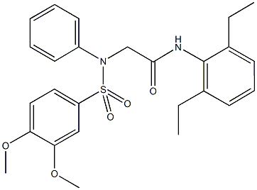 N-(2,6-diethylphenyl)-2-{[(3,4-dimethoxyphenyl)sulfonyl]anilino}acetamide Struktur