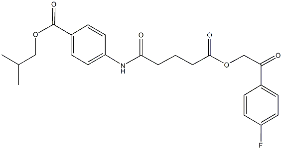 isobutyl 4-({5-[2-(4-fluorophenyl)-2-oxoethoxy]-5-oxopentanoyl}amino)benzoate Struktur