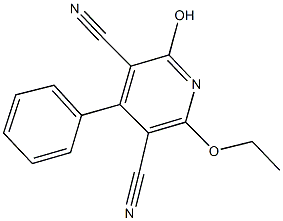 2-ethoxy-6-hydroxy-4-phenyl-3,5-pyridinedicarbonitrile Struktur