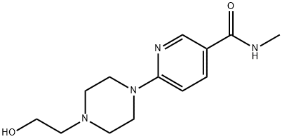 6-[4-(2-hydroxyethyl)-1-piperazinyl]-N-methylnicotinamide Struktur