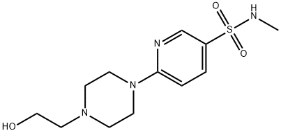 6-[4-(2-hydroxyethyl)-1-piperazinyl]-N-methyl-3-pyridinesulfonamide Struktur