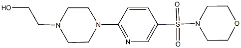 2-{4-[5-(4-morpholinylsulfonyl)-2-pyridinyl]-1-piperazinyl}ethanol Struktur