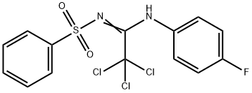 N-[2,2,2-trichloro-N-(4-fluorophenyl)ethanimidoyl]benzenesulfonamide Struktur