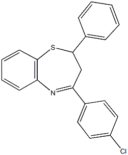 4-(4-chlorophenyl)-2-phenyl-2,3-dihydro-1,5-benzothiazepine Struktur