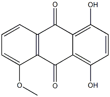 1,4-dihydroxy-5-methoxyanthra-9,10-quinone Struktur