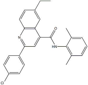 2-(4-chlorophenyl)-N-(2,6-dimethylphenyl)-6-ethyl-4-quinolinecarboxamide Struktur