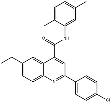 2-(4-chlorophenyl)-N-(2,5-dimethylphenyl)-6-ethyl-4-quinolinecarboxamide Struktur