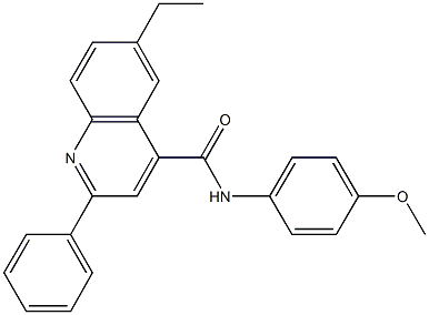 6-ethyl-N-(4-methoxyphenyl)-2-phenyl-4-quinolinecarboxamide Struktur