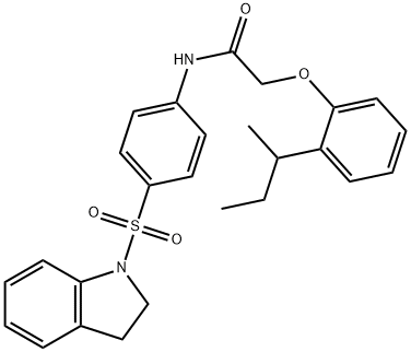 2-(2-sec-butylphenoxy)-N-[4-(2,3-dihydro-1H-indol-1-ylsulfonyl)phenyl]acetamide Struktur